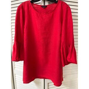 NWT John Mark Linen Dress Shirt Top Red XL 14 16
